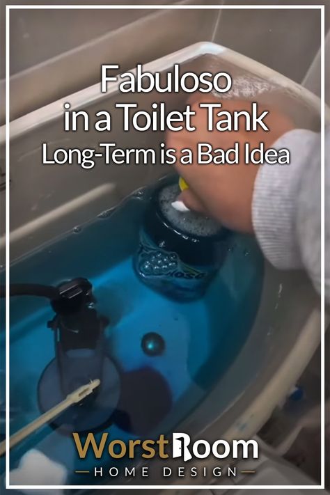 Fabuloso in a Toilet Tank Long-Term is a Bad Idea Fabulosity In Toilet Tank, Fabuloso Hacks Tips, Diy Toilet Tank Cleaner Tablets, Fabuloso In Toilet Tank Hack, Clean Toilet Hacks, Toilet Cleaning Tips, Toilet Bowl Cleaning Hacks, Fabuloso Toilet Tank Hack, Downey In Toilet Tank