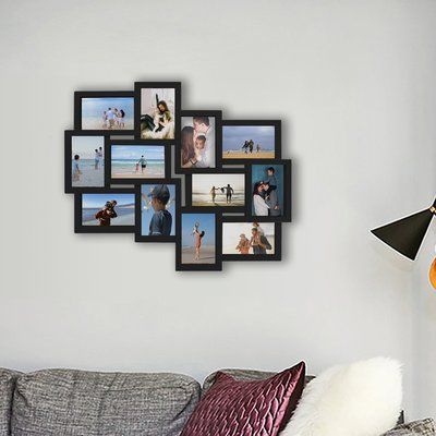 Winston Porter Nesler 12 Piece Selfie Gallery Collage Picture Frame Set Color: Collage Picture Frame, Collage Des Photos, Collage Mural, Black Photo Frames, Picture Frame Set, Change Picture, Framed Photo Collage, Metal Picture Frames, Black Photo