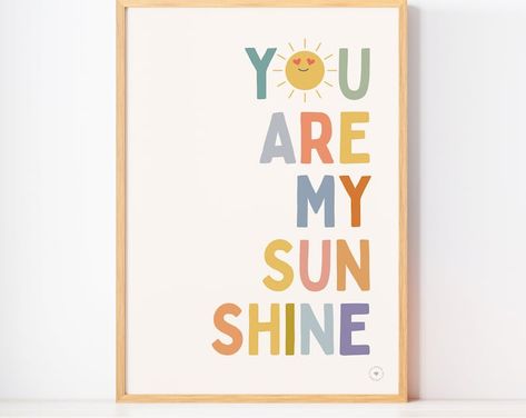 Set of 2 Playroom Posters Watercolor Sun Poster You Are My - Etsy Australia Sunshine Wall Art, Sunshine Printable, Sun Poster, Playroom Posters, Homeschool Decor, Kids Room Poster, Kids Room Prints, My Sunshine, Earthy Colors