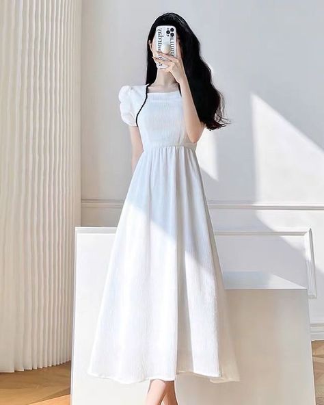 White Frocks For Women Western, White Frocks For Women, Outfits Aesthetic Skirt, Skirt Outfits Indian, White Dress Summer Casual, Skirt Outfits Winter, Skirt Outfits Spring, Korean Fashion Dress Casual, Skirt Outfits Black Women