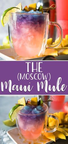 The Maui Moscow Mule puts a tropical twist on the classic cocktail! Trade out vodka for something a little more pink & your drink will be as gorg as a Hawaiian sunset! Maui Mule Recipe, Simple Party Cocktails, Lover Themed Cocktail, Summer Time Cocktail, Summer Mules Cocktail Recipes, Anniversary Drinks Cocktails, Summer Beach Drinks Alcohol, Summer Drinks Tequila, Summertime Cocktails Alcohol