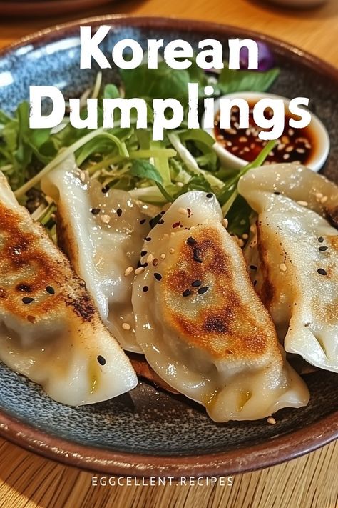 These flavorful dumplings are filled with a delicious mixture of seasoned pork, napa cabbage, garlic, and green onions. #Korean Mandu (dumplings) #korean dumplings mandu #korean dumplings mandu dough #mandu recipe korean dumplings #mandu dumplings korean food #Korean food #Korean food recipes #korean food side dishes #korean food side dishes traditional #korean food side dishes appetizers korea #side dishes for korean food Yaki Mandu Recipe, Mandu Recipe Korean, Korean Mandu Recipe, Side Dishes Korean, Food Recipes Korean, Korean Mandu, Mandu Recipe, Mandu Korean, Traditional Korean Food