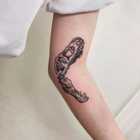 Blackwork Dinosaur Tattoo, Trex Tattoo Dino, T Rex Knee Tattoo, Dinosaur Jaw Tattoo, Dinosaur Jaw Knee Tattoo, Dinosaur Bones Tattoo, Friday13 Tattoo, Dinosaur Sleeve Tattoo, Trex Skull Tattoo