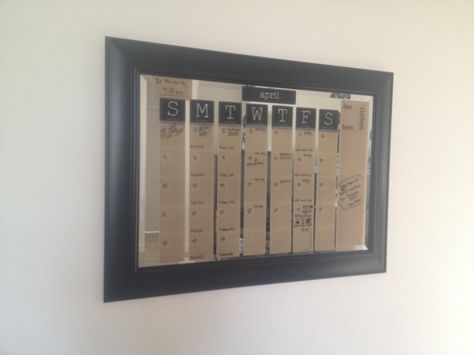 Old unused mirror, dry erase sticky calendar (target) Command Center, Life Plan, Dry Erase, Life Hacks, Photo Wall, Target, Mirror, How To Plan, Frame