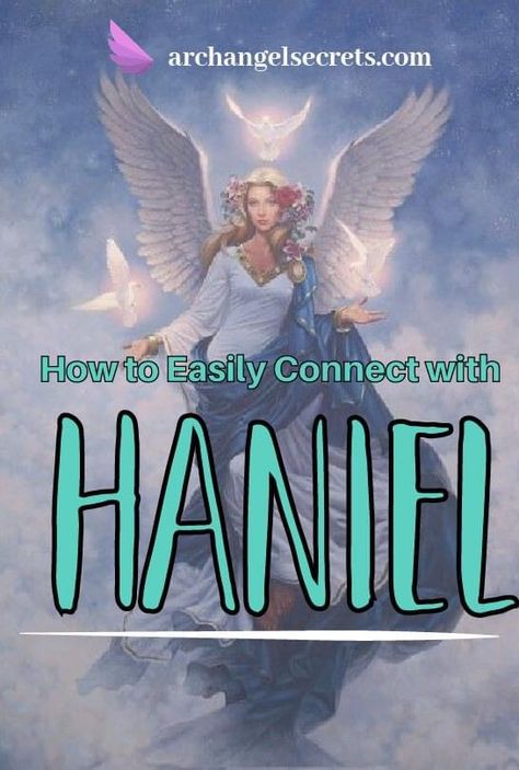 Archangel Aniel is one of the most gentle angelic entities of heaven, she has a strong female energy! Discover the benefits of connecting with her, we will also show you how you can easily commect with Haniel #spiritual #GuardianAngels #Meditation Haniel Angel, Haniel Archangel, Angel Haniel, Angels Prayers, Guardian Angel Protection, Angel Guides, What Colors Represent, Archangel Sandalphon, Archangel Haniel