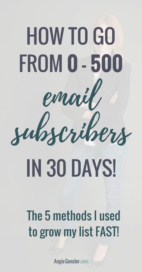 How to grow your email subscribers from 0 - 500 in 30 days! Learn the 5 methods I used to grow my email list fast! via @angiegensler 500 In 30 Days, Email Marketing Inspiration, Performance Marketing, Email Marketing Template, Newsletter Template, Email Marketing Design, Email List Building, Email Marketing Campaign, Email Marketing Strategy