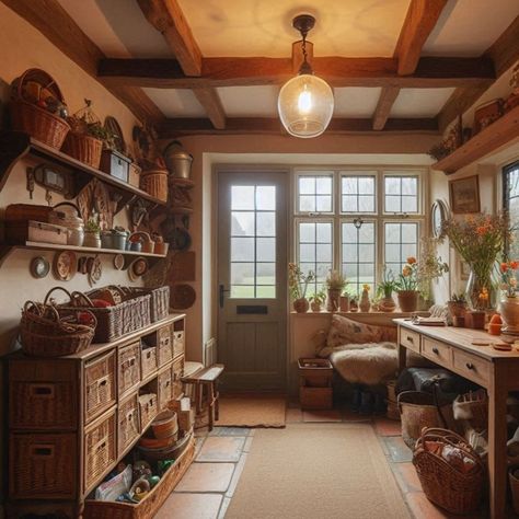 Step out of the fog and dampness into a warm English cottage in the countryside. 🌿🏡 #homedesign #homeinterior #ai #aiinterior #aiart #aiartcommunity #cluttercore #rusticdecor #rurallife #cottage #cottagecore #cottagedecor #nature English Countryside House Interior, British Cottagecore, English Tea House, English Cottage Style Interior, English Countryside Cottage, Old English Cottage, Cottage House Interior, Cottagecore House, Cottage Style Interiors