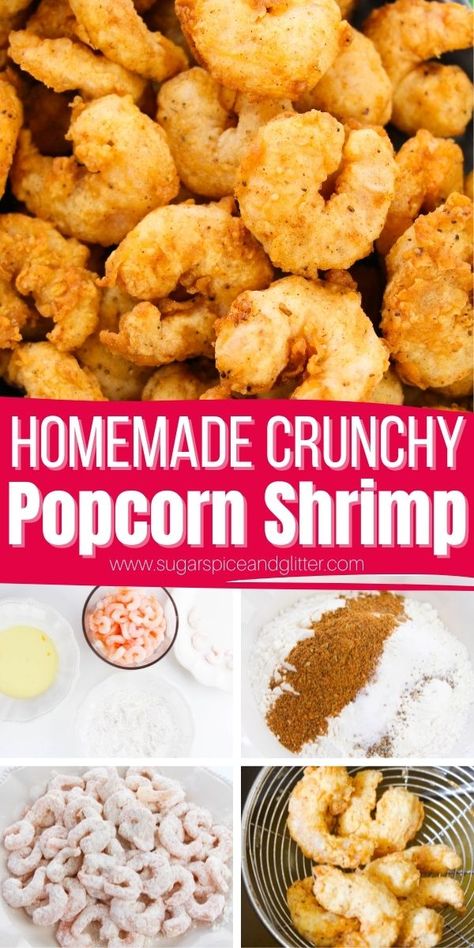 Perfect one-bite, crispy Popcorn Shrimp features tender shrimp covered in a well-seasoned golden, crunchy coating - perfect for entertaining or as a family-friendly appetizer that tastes just as good (maybe even better) than any restaurant version. Popcorn Shrimp Recipe, Shrimp Benefits, Creamy Shrimp Scampi, Shrimp Appetizer Recipes, How To Make Popcorn, Perfect Popcorn, Popcorn Shrimp, Lemon Garlic Shrimp, Homemade Popcorn