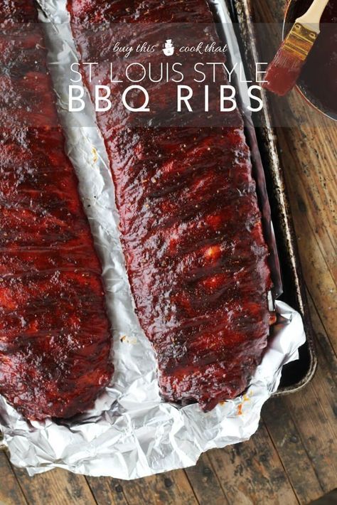 St Louis Style Ribs Grilled, St Louis Ribs On Grill, Oven Baked Baby Back Ribs, Baked Baby Back Ribs, Saint Louis Ribs, St Louis Ribs, St Louis Style Ribs, Baked Bbq Ribs, Ribs Recipes