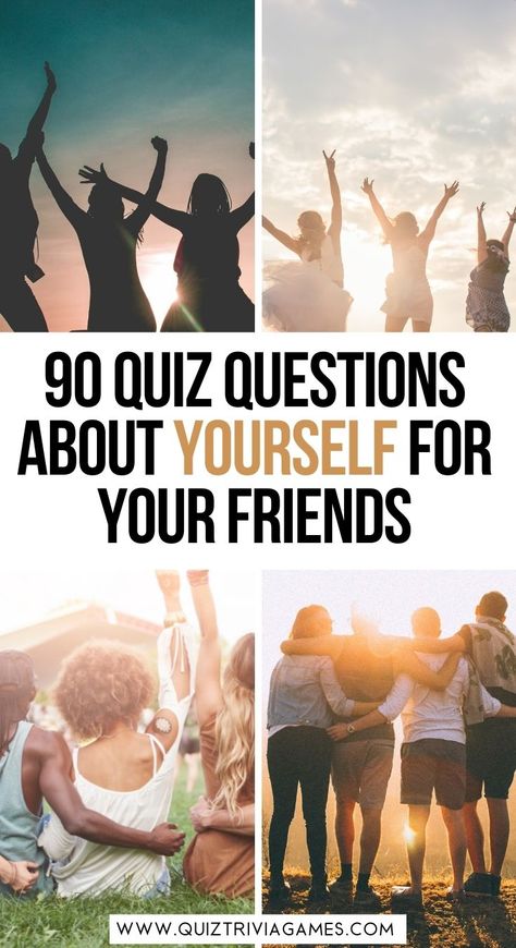 Discover an incredible selection of Quiz Questions About Yourself for your Friends. This is perfect if you love trivia games and want to see how much your friends really know you! Friend Trivia Questions, Trivia Questions About Yourself, Quizzes About Yourself, Trivia Questions For Adults, Questions About Yourself, Funny Quizzes, Funny Trivia Questions, Funny Quiz, Funny Quiz Questions