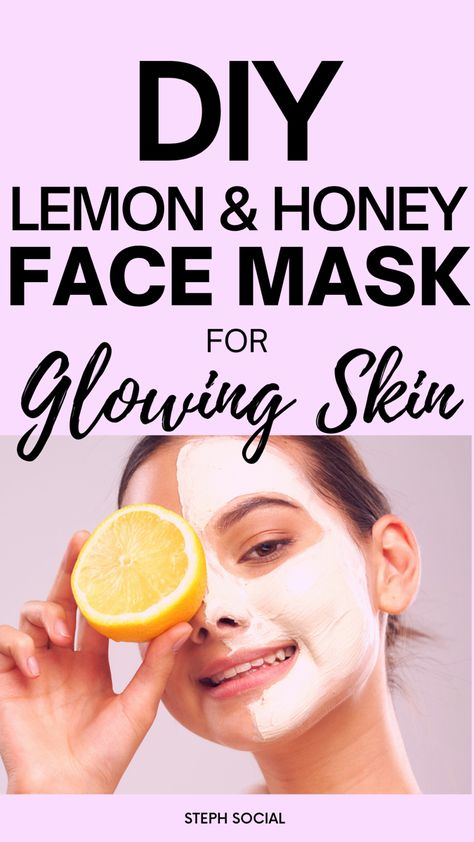 Lemon and honey have brightening, healing and moisturizing properties! Try this easy lemon and honey face mask recipe for brighter, glowing skin! Diy skin recipes. Honey face mask. DIY Beauty Hacks. Honey face wash. #glowingskin #facemasks #diyskincare #beautytips Diy Anti Aging Mask, Honey Face Wash, Face Wash Recipe, Face Mask For Glowing Skin, Mask For Glowing Skin, Yogurt Face Mask, Baking Soda Face Mask, Lemon Face Mask, Natural Beauty Treatments