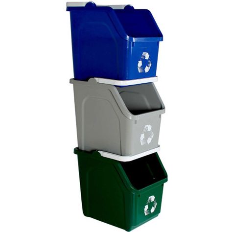 Smart Storage Ideas, Recycling Storage, Recycle Bins, Recycling Station, Recycle Logo, Organizing Storage, Recycling Center, Recycling Containers, Garage Makeover