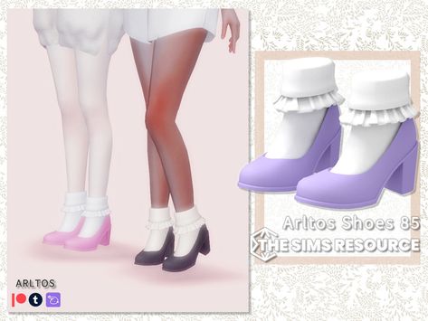 Sims 4 Frilly Socks, Frilly Socks Sims 4 Cc, Sims4 Cc Socks, Sims 4 Cc Clothes Kawaii, Sims Socks, Pumps With Socks, Sims 4 Socks, Sims 4 Coquette Cc, Ts4 Shoes