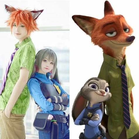 Nick Wilde Halloween Costume, Nick Wilde Costume, Judy Hopps Costume, Judy Hopps Cosplay, Zootopia Cosplay, Zootopia Nick Wilde, Couple Cosplay, Nick Judy, Zootopia Nick