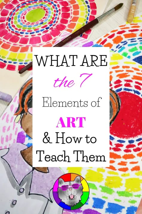 You might be asking, What are the 7 Elements of Art and How Do I Teach Them? The Elements 7 Elements of Art are: Line, Value, Color, Space, Shape, Form, and Texture and they are the foundations or building blocks that artists use to make art. Let's dive in and learn about the 7 Elements of Art, Which You Should Teach First, and How to Teach them. Homeschool Art Lessons Elementary, Color Value Art Lesson Elementary, Element Of Art Value Projects, Art Lesson On Form, Art Value Lesson, How To Teach Abstract Art, Kindergarten Art Docent, Teaching The Elements Of Art, How To Teach Value In Art