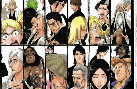 Turn Back the Pendulum Arc (Captains and Vice-Captains) Bleach Captains, Kon Bleach, Shihouin Yoruichi, Ulquiorra Schiffer, Gotei 13, Kubo Tite, Urahara Kisuke, Tite Kubo, Ichigo And Rukia