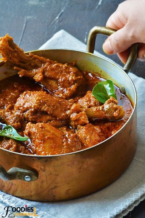 Chicken Madras Recipe | Instant Pot Chicken Madras (VIDEO) » Foodies Terminal Chicken Madras Curry Recipe, Chicken Leg Indian Recipes, Madras Chicken Curry, Madras Recipes, Kerala Chicken Curry, Chicken Madras, Caramel Chicken, Kerala Recipes, Indian Chicken Recipes