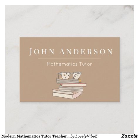 Modern Mathematics Tutor Teacher Books Glasses Fun Business Card Tutor Business, Modern Teacher, Teacher Business Cards, Classy Business Cards, Tutoring Business, Teacher Business, Teacher Books, Cool Business Cards, Business Card Size