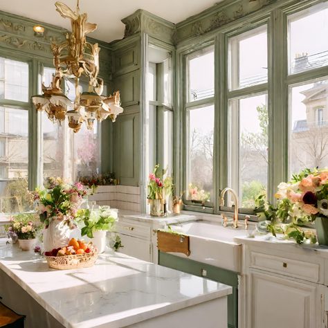 Parisian Style Kitchen, Paris Dream, Coach House, Kitchen Styling, Parisian Style, Flower Shop, Paris, Interior Design, Design