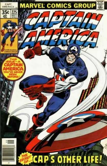 Captain America 225 Superhero Captain America, Marvel Covers, Captain America Comic, Marvel Comics Covers, Classic Comic Books, Marvel Comic Character, Marvel Superhero, Superhero Comics, Jack Kirby