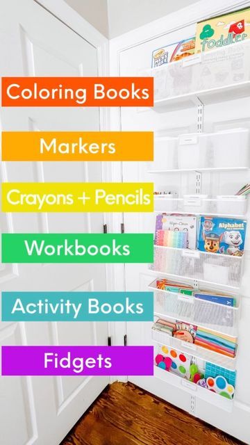 Organizing + Home Styling on Instagram: "Looking for an easy way to store all those arts + crafts supplies?! 🖍📙✏️📗🖌 ⠀ Do you have a door?! It’s the perfect spot to store those supplies! ⠀ We loved adding this back of the door @elfashelving system to the door of this playroom. AND it’s a great way to keep the messy items out of reach of little hands!! ⠀ Shop this tidy spot on our LTK! Link in bio > https://liketk.it/3PivE" Ways To Store Art Supplies, Kids Craft Storage, Kids Crafts Organization, Organizing Home, Arts And Crafts Storage, Over The Door Organizer, Door Crafts, Art Supply Organization, Toddler Arts And Crafts