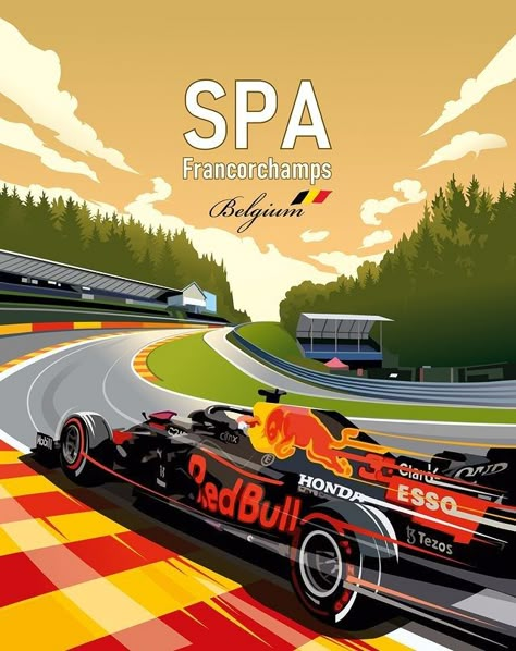 F1 Wall Art, Poster 2023, Grand Prix Posters, F1 Fans, Spa Trip, Red Bull F1, All Vitamins, F1 Art, Grand Prix Racing