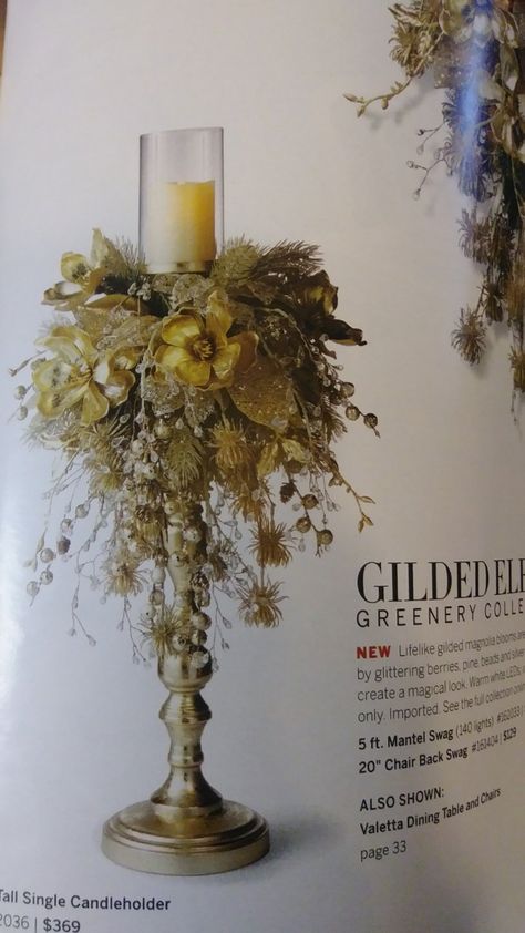 Christmas Pedestal Decor, Fall Candlestick Ideas, Christmas Candle Stick Decor, Candle Stick Floral Arrangement, Christmas Candleabras, Pillar Christmas Decor, Christmas Candlesticks Ideas, Candle Stand Decor Ideas, Candlestick Decor Ideas