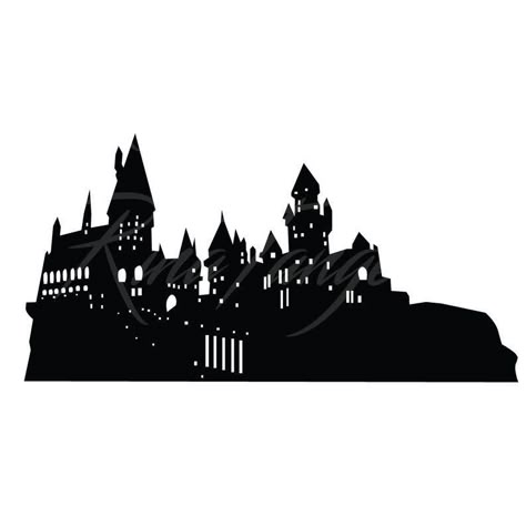 Hogwarts Sillouhette, Hogwarts Art Castle, Draco Fanart, Hogwarts Castle Silhouette, Hogwarts Silhouette, Harry Potter Silhouette, Harry Potter Castle, Imprimibles Harry Potter, Castle Svg