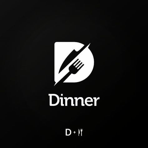 D for dinner 🍛🍴 • Design by @plekbungkus • Follow us for your logo design inspiration 😎 @flatlogodesign 👈 • Want to get featured? Need a… Kitchen Logo Ideas, Restaurant Brand Design, Chef Logo Design, Food Restaurant Logo, Me Logo Design, Dinner Design, Me Logo, Cooking Logo, Flat Logo Design