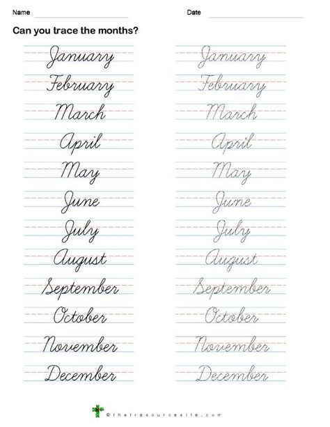 cursive letter practice sheets English Cursive Writing Worksheets, Cursive Words Practice, Cursive Handwriting Practice Sentences, Cursive Sheet, Cursive Practice Sheets Free Printable, Months In Cursive, Cursive Worksheets Printables Free, Cursive Months, Cursive Handwriting Practice Printable