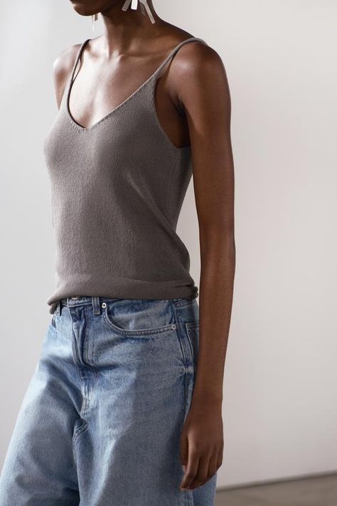 Women's Knitted Tops | Explore our New Arrivals | ZARA United States Knitted Tops, Knitwear Tops, Short En Jean, Short Sleeved Sweaters, Zara United States, Women's Vest, Swimwear Accessories, Knitwear Women, Zara Women