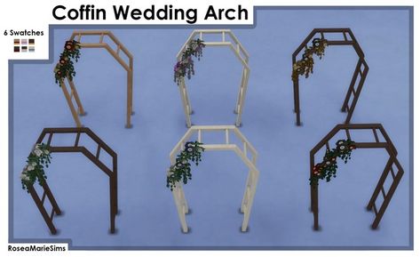 Coffin Wedding Arch | Patreon Sims 4 Arch, Arch Wedding, Sims 4 Cc, Blush Wedding, Maxis Match, The Sims 4, Wedding Arch, The Sims, Sims 4