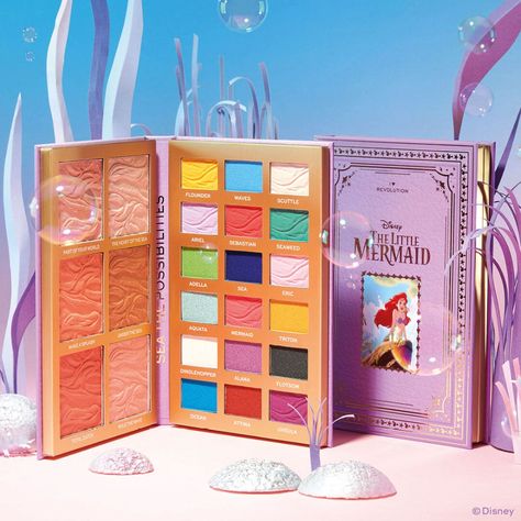 Revolution Beauty's New Disney Collection: Ariel The Little Mermaid - Vanilla Beauty Fairytale Books, Heart Of The Sea, I Heart Revolution, Makeup Pallets, Part Of Your World, Magical Makeup, Makeup News, Disney Makeup, Disney Fairy