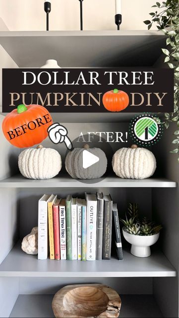 Emma Villaneda on Instagram: "My 🤫 SECRET to transforming Dollar Tree’s styrofoam pumpkins! ✨🎃✨

👉🏻 COMMENT ‘Pumpkin’ and I will send you the link to shop the materials I used to DIY. 

🍂SAVE this post for a fun Fall craft! 

🤩📸👇🏻 SHOPPING list:
🛒 Dollar Tree Styrofoam Pumpkin 
🛒 Funny Yarn
🛒 Twine
🛒 Hot Glue/ Glue Gun

#dollartree #falldecor #diy #craft #homedecor #fall #pumpkin #transformation #beforeandafter #halloweendecor #design #home #halloween #interior #homedesign #interiordesign #explorepage #trending #reelvideo #newreel #art #dollarstore #kidcraft #creative #diycrafts #diyhomedecor" Styrofoam Pumpkins Diy, Dollar Tree Foam Pumpkin Ideas, Dollar General Fall Decor, Styrofoam Pumpkin Crafts, Yarn Pumpkins Diy, Dollar Tree Fall Crafts, Diy Dollar Tree Fall Decor, Styrofoam Pumpkins, Yarn Pumpkins