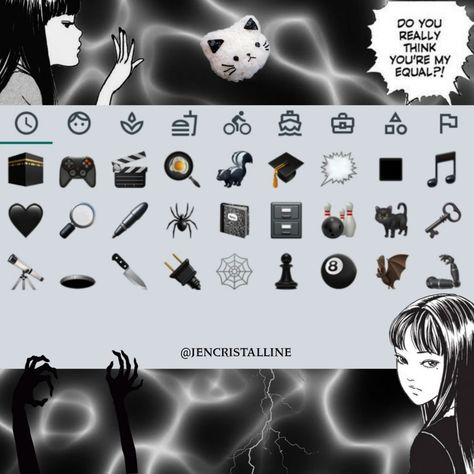 Goth Emoji Combos, Dark Feminine Emoji Combo, Dark Emoji Combos, Black Emoji Combos, Grunge Emojis, Goth Emojis, Grunge Emoji, Dark Emoji, Messenger Emoji