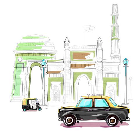 31 New Delhi Street Illustrations & Clip Art - iStock New Delhi Illustration, Delhi Illustration Art, Delhi Vector, Delhi Illustration, Delhi Street, Street Stock, Basic Drawing, Famous Places, Beer Label