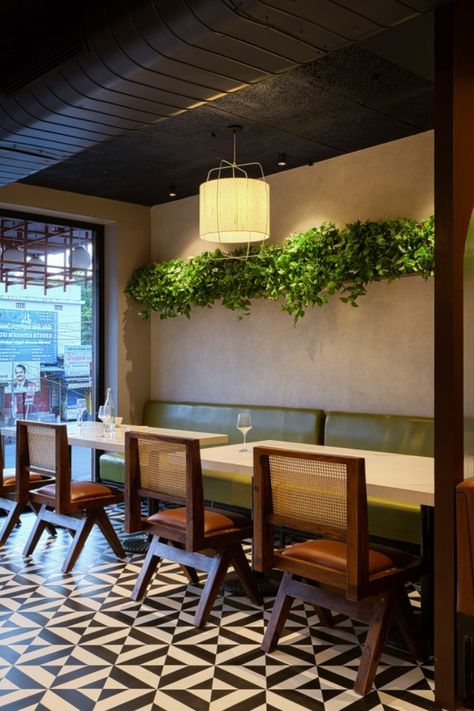 This Trichy Restaurant Redefines Indian Fast-Food Dining Experience | Architecture for All Indian Restaurant Interior Design, Restaurant Interior Design Modern, Asian Restaurant Design, Curated Interior, Experience Architecture, Indian Fast Food, Restaurant Indian, Restaurant Themes, Fusion Restaurant