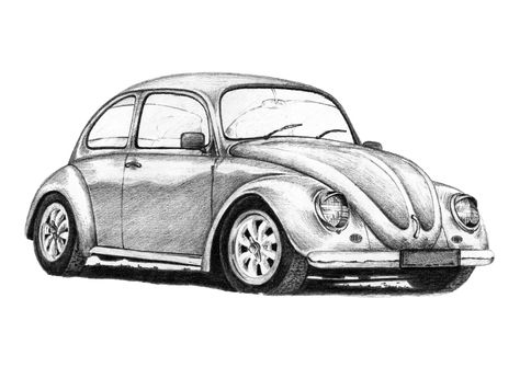 Beetle Drawing, Van Volkswagen, Vw Art, Beetle Car, Vw Beetle Classic, Car Drawings, Vw Bug, California Style, Vw Beetle