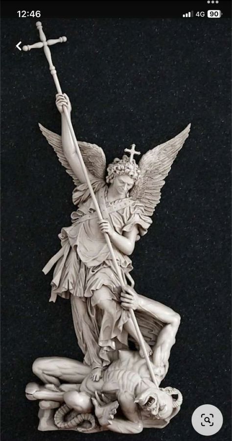 Saint Michael Statue, Saint Michael Angel, Angel Sculpture Art, Archangel Michael Tattoo, St Michael Tattoo, Shoulder Armor Tattoo, Michael Tattoo, Cherub Art, Archangel Tattoo