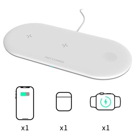 3 in 1 Wireless Charging Pad for iPhone Apple Watch and Airpods – Chargedom 3 In 1 Wireless Charger, Apple Watch Charger, Apple Watch 1, Watch Charger, Charging Pad, Wireless Charging Pad, Phone Cables, Charging Dock, Apple Watch Series 1