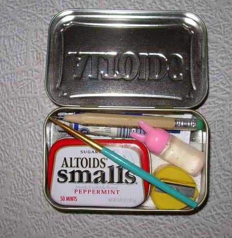 watercolor kit in mini Altoids tin with tools inside larger Altoids tin Travel Watercolor Kit, Drawing Kit, Travel Watercolor, Drawing Kits, Mini Watercolor, Altoids Tin, Travel Art Kit, Altoids Tins, Watercolor Kit