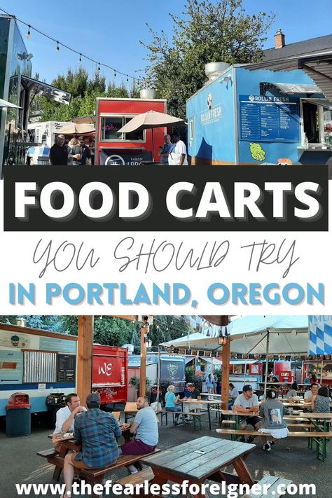 Portland Food Cart Pods Portland Saturday Market, Portland Food Trucks, Portland Oregon Food, Food From Around The World, Best Family Vacation Spots, Usa Holiday, Portland Food, Portland Street, Travel Oregon