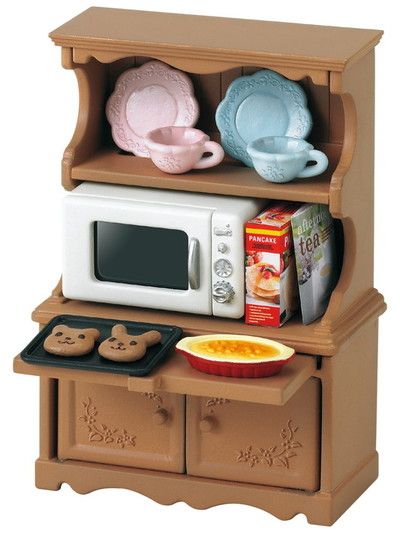 Cupboard with Oven | Sylvanian Families Kitchen Cabinet Microwave, Sylvanian Families House, Cabinet Microwave, Doll Kitchen, Calico Critters Families, Sylvanian Family, Bear Cookies, Bunny And Bear, Family Kitchen