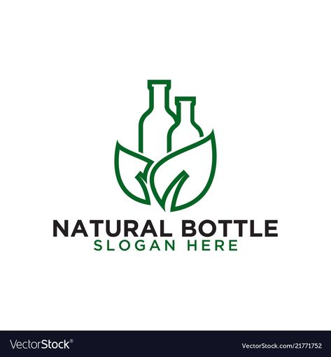 Bottle Logo Design, Smoothie Logo, Beer Logo Design, Illustrator Ideas, Leaf Logo Design, Green Logo Design, Recycle Water Bottles, Recycle Logo, Bottle Logo