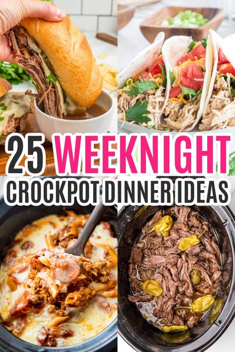 Working Mom Dinners, Family Dinner Recipes Crockpot, Weekday Crockpot Dinners, Easy Summer Crockpot Recipes Dinners, Kid Crockpot Meals, Kid Friendly Dinners Crockpot, Easy Summer Dinner Ideas Crock Pot, Easy Weeknight Crockpot Dinners, Crockpot Meals Comfort Foods