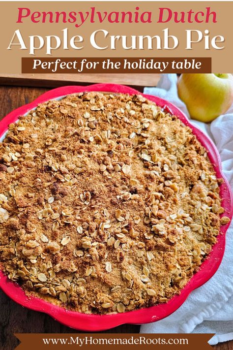 Enjoy the cozy flavors of a Pennsylvania Dutch Apple Crumb Pie! This classic pie features tender, cinnamon-spiced apples topped with a buttery, crumbly streusel. Perfect for fall gatherings or a comforting dessert any time of year! 🍏🍂 #ApplePie #FallDesserts #HomemadePie #PennsylvaniaDutch #ClassicRecipe #HomesteadCooking #OldFashionedBaking Dutch Apple Pie Topping Crumble Recipes, Dutch Apple Pies, Pennsylvania Recipes, Dutch Apple Pie Topping, Apple Crumb Pie Recipe, Apple Pecan Pie, Dutch Apple Pie Recipe, Homesteading Life, Apple Crumb Pie