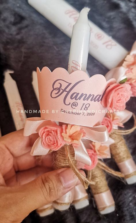 Debut Candles Design, Debut Set Up Ideas, Candles For Debut, Debut Souvenir Ideas Diy, Debut Ideas Filipino, Giveaways Ideas Debut, Debut Souvenir Ideas, 18th Debut Theme, Debut Candles