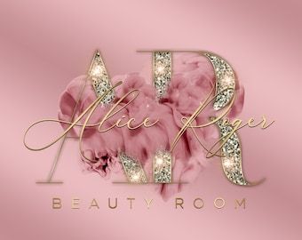 Logo Sparkle, Beauty Logo Makeup, Luxe Logo, Salon Logo Design, Spa Logo, Glitter Rosa, Glitter Logo, Rose Gold Logo, Makeup Artist Logo