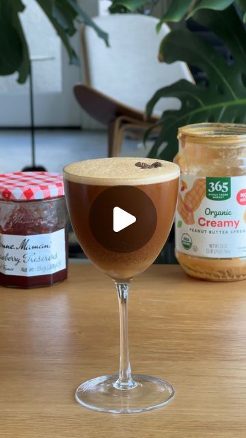 Steven Fingar on Instagram: "Who wants a PB&J espresso martini? 🥜

Y’all know how much I love making cocktails using empty jars around the house. Now let’s kick it up a notch by transforming a household staple into a cocktail using your empty PB jar — behold the peanut butter & jelly espresso martini. 

Ingredients (per serving):
- double shot of espresso, cooled 
- 1 bar spoon of strawberry jam 
- 2 oz tequila blanco 
- 1 oz coffee liqueur 

First, add the cooled double shot of espresso into your empty peanut butter jar and shake carefully. Pour your contents into a cocktail shaker and add the remaining ingredients — then add your ice and shake vigorously until cold. Double strain into your glass and garnish with three espresso beans for good luck. Cheers! 

*I doubled the ingredients in Peanut Butter Strawberry, Espresso Martini Ingredients, Martini Ingredients, Shot Of Espresso, Peanut Butter Jar, Coffee Liqueur, Empty Jar, Espresso Beans, Bar Spoon