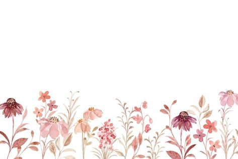 Beautiful wildflower garden with waterco... | Free Vector #Freepik #freevector #floral-background #flower #floral #flower-background Desktop Floral Wallpaper, Watercolor Flower Garden, Floral Background Landscape, Floral Cover Photo, Flower Wallpaper Drawing, Floral Desktop Background, Flower Wallpaper Desktop, Desktop Wallpaper Floral, Cute Floral Background